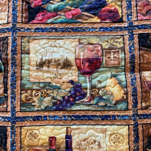 Wine Wall Art Decor Throw Tapestry Quilt - Picture 5 of 7